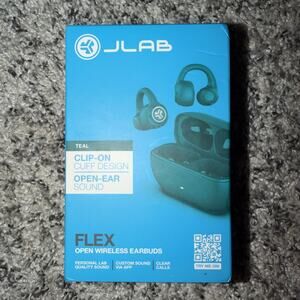 JLab Flex Open Bluetooth Earbuds, Wireless, Clip-On Cuff Design, Fitness & Gym